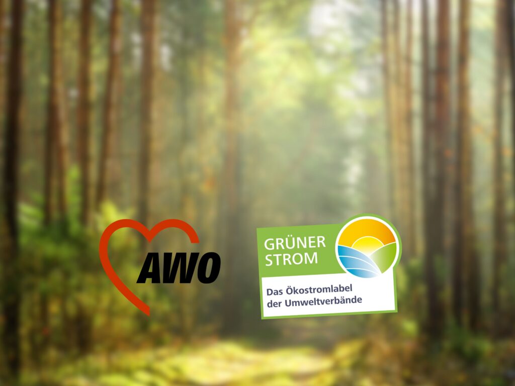 Logos vor verschwommenem Wald