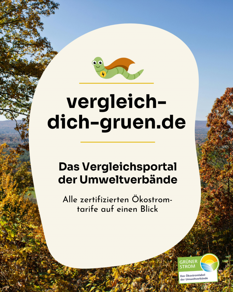 Zertifizierte Ökostromtarife auf dem Vergleichsportal der Umweltverbände